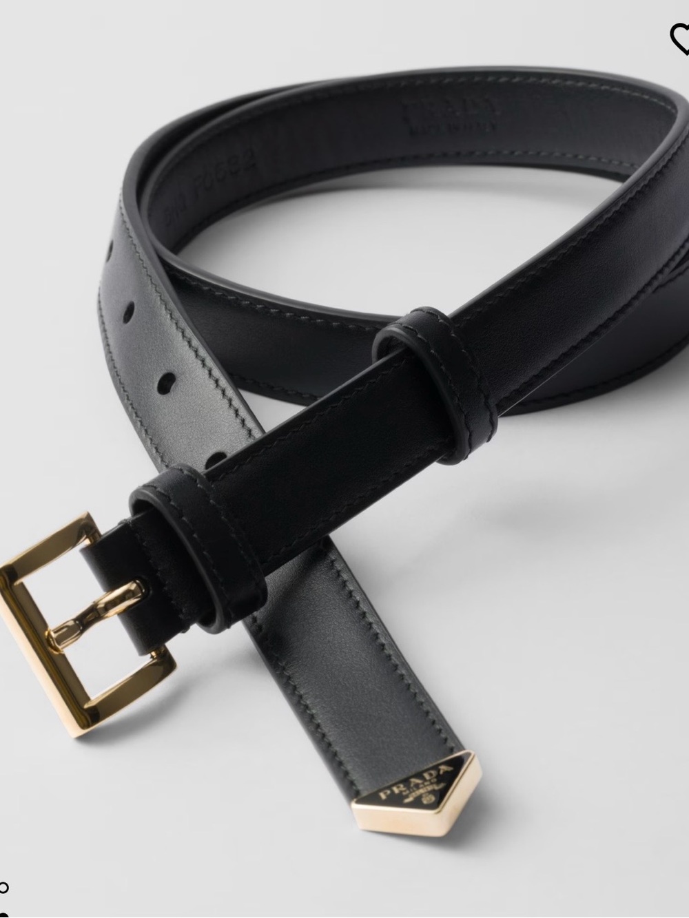Prada Black Leather Belt Size 80